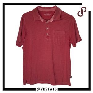 Vineyard Vines Brick Red Subtle Stripe Small Short‎ Sleeve Pocket Polo